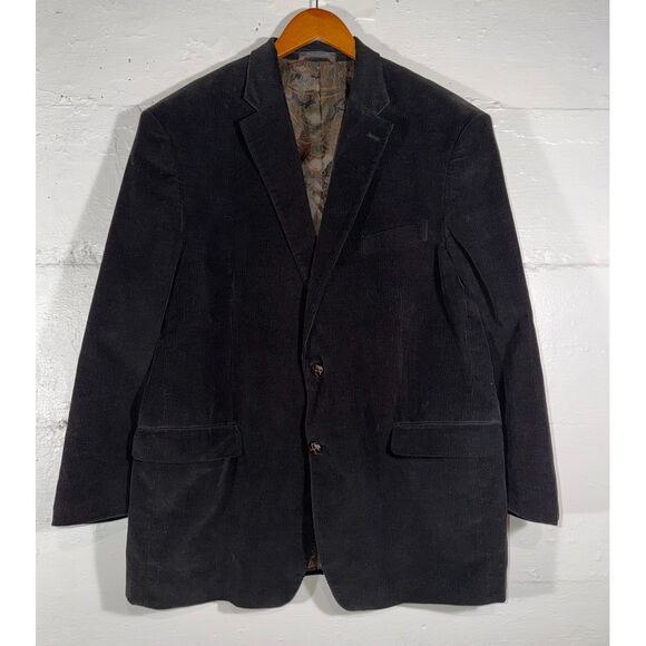 Vintage Lauren Ralph Lauren Corduroy Blazer Sport Coat Elbow Patches Paisley 90s